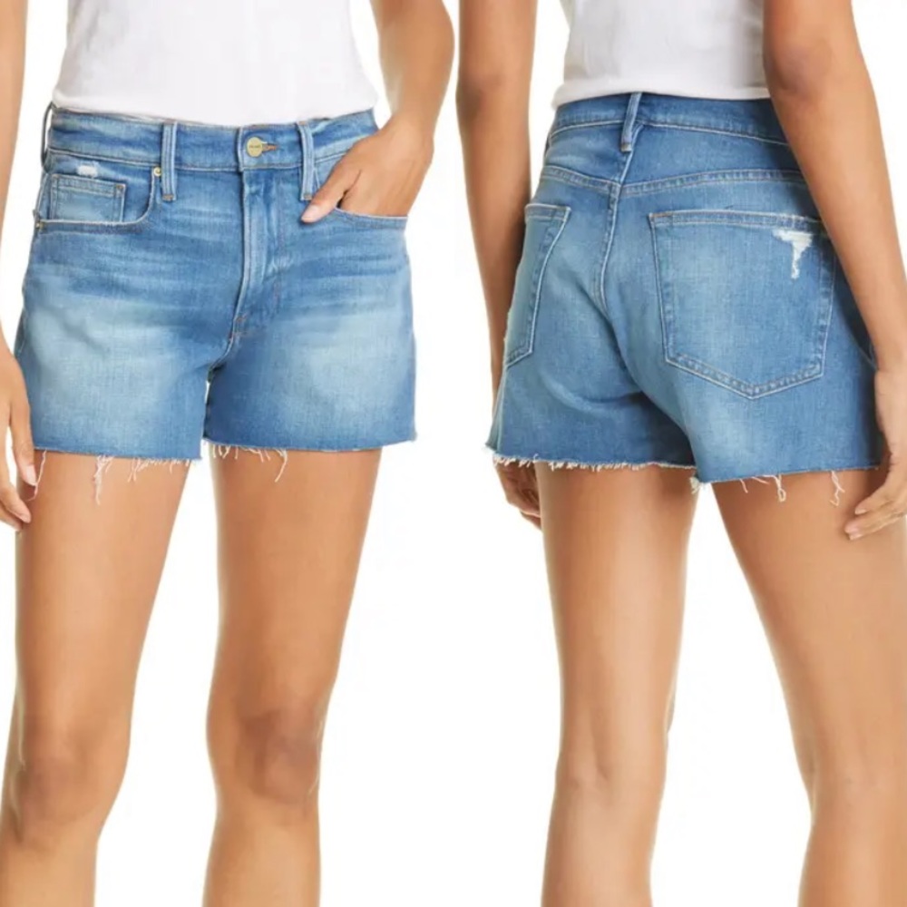 NWT Frame Denim Le Brigette Shorts - Blue